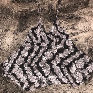 Black and grey floral tank top